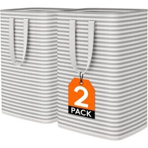2 Pack Laundry Hamper Large Collapsible Laundry Baskets, Freestanding Waterproof